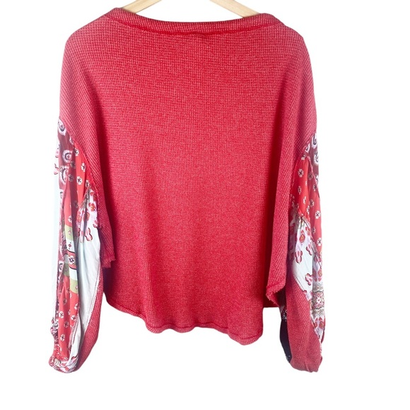 We The Free Red and Multicolor Blouse - Picture 6 of 8